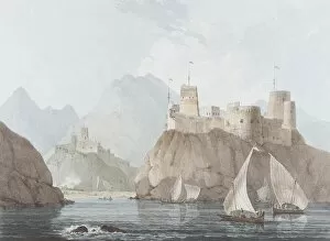East View of the Forts Jellali and Merani, Muskah, Arabia, June 1793 (w / c, pen & ink