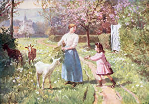 Easter Eggs in the Country, 1908 (colour litho) Easter Eggs in the Country, 1908 (colour litho)