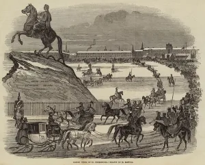 Easter Week Gallery: Easter Week at St Petersburg (engraving)