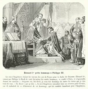 Edouard Ier prete hommage a Philippe III (engraving)