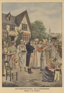 Immunology Gallery: Edward Jenners smallpox vaccine (colour litho)