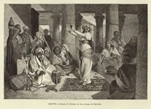 Egypt - Dancing in the ruins at Karnak (engraving) Egypt - Dancing in the ruins at Karnak (engraving)