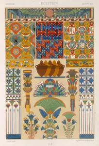Egyptian Style, plate II from Polychrome Ornament, engraved by Pralon Egyptian Style, plate II from Polychrome Ornament, engraved by Pralon