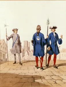 Eighteenth Century Parisian Troops: Watchman and Archers of the Town in Ceremonial Eighteenth Century Parisian Troops: Watchman and Archers of the Town in Ceremonial