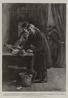 English Photographer Gallery: Election Time, the Blind Voter (engraving)