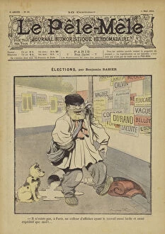 Bill Sticker Gallery: Elections. Illustration for Le Pele-Mele, 1902 (colour litho)