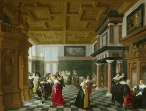 Elegant Figures dancing in an Interior (oil on panel) Elegant Figures dancing in an Interior (oil on panel)