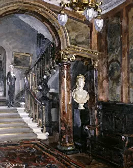 An Elegant Interior, Chez Nous, (oil on panel)
