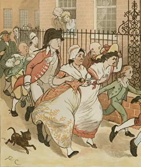 An Elegy on the Death of a Mad Dog' by Oliver Goldsmith. Neighbours rushing to help the good man of Islington An Elegy on the Death of a Mad Dog' by Oliver Goldsmith. Neighbours rushing to help the good man of Islington