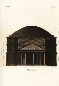 Front elevation of the Roman temple, the Pantheon, Rome Front elevation of the Roman temple, the Pantheon, Rome