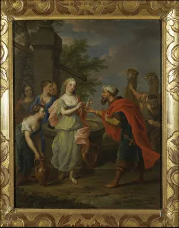 Eliezer and Rebecca at the well (oil on canvas) (pair to 430288) Eliezer and Rebecca at the well (oil on canvas) (pair to 430288)