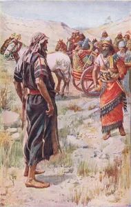 Elijah and Ahab, illustration from Pictures That Teach The Crown Series Elijah and Ahab, illustration from Pictures That Teach The Crown Series