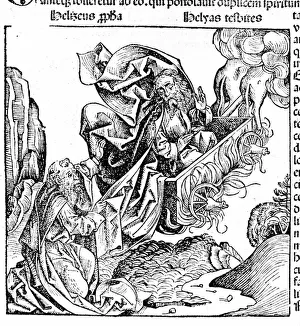 Elijah rises in a chariot of fire, leaving his estate to Elisee Elijah rises in a chariot of fire, leaving his estate to Elisee
