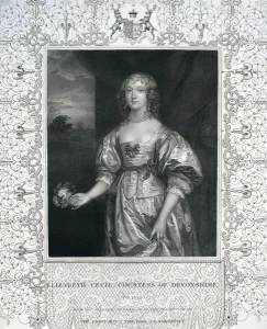 Elizabeth Cavendish, Countess of Devonshire, mid 17th century (engraving) Elizabeth Cavendish, Countess of Devonshire, mid 17th century (engraving)