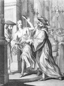 Elizabeth Chudleigh, Countess of Bristol, dressed as Iphigenia, c.1749 (engraving) Elizabeth Chudleigh, Countess of Bristol, dressed as Iphigenia, c.1749 (engraving)