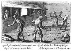 Balls Gallery: Elizabethan Tennis (engraving)