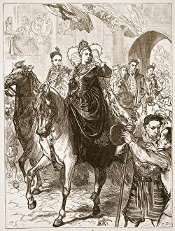 Elizabeth's public entry into London, illustration from Cassell'
