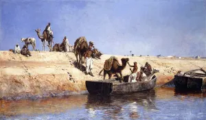 An Embarkment of Camels on the Beach at Sale, Maroc, 1880 (oil on canvas) An Embarkment of Camels on the Beach at Sale, Maroc, 1880 (oil on canvas)