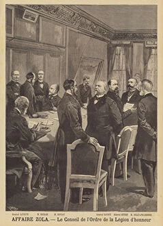 The Emile Zola libel case - The Council of the Order of the Legion d'Honneur (litho)