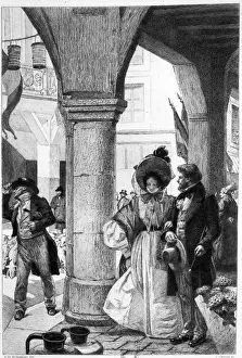 Emma Bovary walking with a companion from Madame Bovary by Gustave Flaubert Emma Bovary walking with a companion from Madame Bovary by Gustave Flaubert