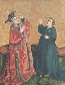 Emperor Augustus (63-14 BC) and the Tiburtine Sibyl, from the Mirror of Salvation Altarpiece, c Emperor Augustus (63-14 BC) and the Tiburtine Sibyl, from the Mirror of Salvation Altarpiece, c