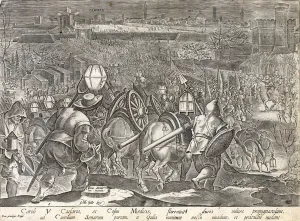 Emperor Charles V and Cosimo I de Medici at Porta Camollia, Siena Emperor Charles V and Cosimo I de Medici at Porta Camollia, Siena