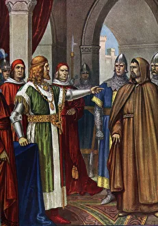 Emperor Frederic Barberose (1122-1190) handed over the heresiarch Arnaud of Brescia (1100-1155) Emperor Frederic Barberose (1122-1190) handed over the heresiarch Arnaud of Brescia (1100-1155)