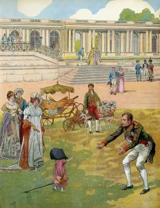 Emperor Napoleon I Bonaparte (1769-1821) plays with his son Prince Napoleon Francois Emperor Napoleon I Bonaparte (1769-1821) plays with his son Prince Napoleon Francois