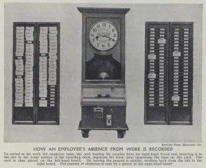 How an employee's absence from work is recorded (b/w photo) How an employee's absence from work is recorded (b/w photo)
