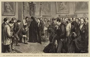 Durand Godefroy 1832 1896 Gallery: The Empress Eugenie and Prince Louis Napoleon receiving a Deputation at Chislehurst after the Death of Napoleon III