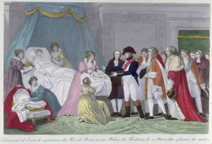 The Empress Marie-Louise (1791-1847) of Austria giving birth to the King of Rome (1811-32 The Empress Marie-Louise (1791-1847) of Austria giving birth to the King of Rome (1811-32