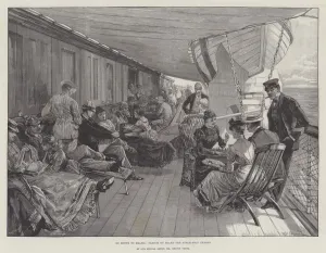 Sea Travel Gallery: En Route to Brazil, Sketch on Board the Steam-Ship Thames (engraving)