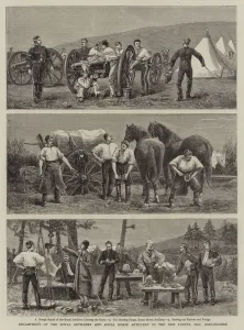 Encampment of the Royal Artillery and Royal Horse Artillery in the New Forest, Hay, Breconshire (engraving) Encampment of the Royal Artillery and Royal Horse Artillery in the New Forest, Hay, Breconshire (engraving)