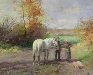 Encounter on the Way to the Field, 1897 (oil on panel) Encounter on the Way to the Field, 1897 (oil on panel)