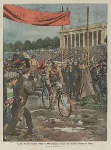 Clapping Gallery: The end of the 3000-kilometer cycling tour of Italy, the winners arrival at the Milan Arena