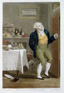 The End of the Gastronomes (coloured engraving) The End of the Gastronomes (coloured engraving)