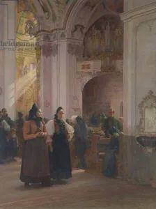 The End of Mass in Einsiedeln (oil on canvas) The End of Mass in Einsiedeln (oil on canvas)