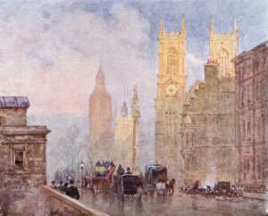 Victoria Street Gallery: The End of Victoria Street, Westminster (colour litho)