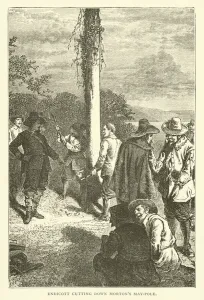 Endecott cutting down Morton's may-pole (engraving) Endecott cutting down Morton's may-pole (engraving)
