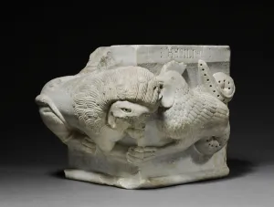 Engaged Capital with a Lion and a Basilisk, 1175-1200 (marble) Engaged Capital with a Lion and a Basilisk, 1175-1200 (marble)