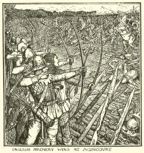 English Archery Wins at Agincourt (engraving) English Archery Wins at Agincourt (engraving)