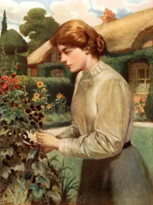 English Rose Gallery: An English Girl (colour litho)