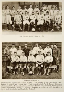 The English Rugby Team in 1871 and Association Football representatives in 1895 The English Rugby Team in 1871 and Association Football representatives in 1895