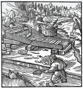 Engraving from De re metallica (On the nature of metals) Engraving from De re metallica (On the nature of metals)