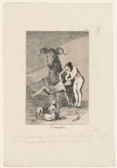 Annotations Gallery: Ensayos, plate from Los Caprichos, 1799 (etching & aquatint)