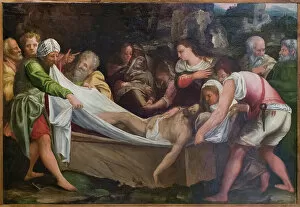 Mary Madgalena Collection: The entombment of Christ, 16th century, (oil on wood)