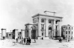 Entrance to Birmingham Station, 1838 (pen, ink & wash on paper) Entrance to Birmingham Station, 1838 (pen, ink & wash on paper)