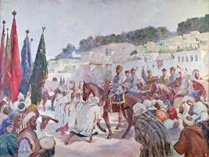 Meknes Collection: Entrance of General Pomeyran into Ouezzan or Meknes, Morocco (oil on canvas)