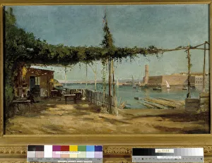 The entrance to the harbour seen from the Cove du Pharo in Marseille (oil on canvas) The entrance to the harbour seen from the Cove du Pharo in Marseille (oil on canvas)