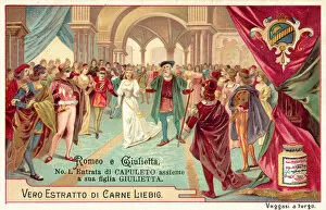 Entrance of Lord Capulet and his daughter Juliet to the ball (chromolitho)